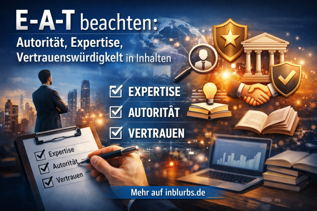 E-A-T Inhalte verbessern, Autorität Inhalte erhöhen, Vertrauenswürdigkeit Webseiten stärken, Expertise Inhalte demonstrieren, E-A-T Checkliste nutzen, Content Vertrauenssignale stärken, Autorenseiten Biografien erstellen, Quellenangaben belegte Inhalte, Fallstudien Expertenbezug nutzen, Transparenz Impressum Datenschutz