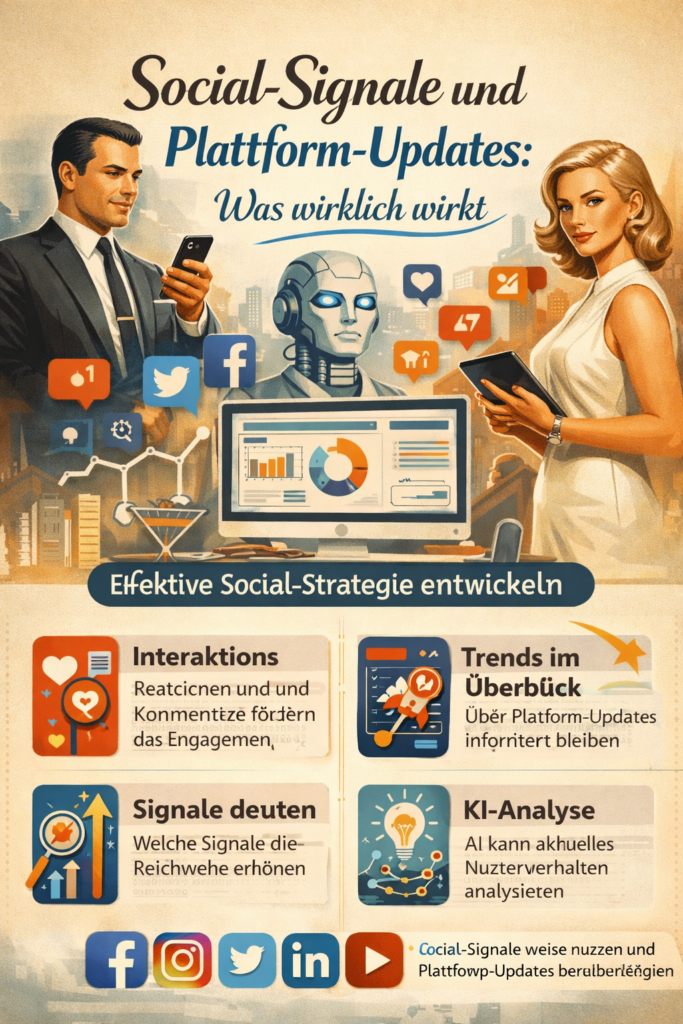 infografik SSocial Signale Plattform, Plattform Updates Auswirkungen, Social Engagement Reichweite, Content Format Trends, Algorithmus Auswirkungen Inhalte, Nutzersignale Interaktion Optimieren, Sichtbarkeit Plattformen Maximieren, Trendanalyse Social Media, Zielgruppenspezifische Inhalte Strategien, Conversion Optimierung Inhalte, inblurbs inbound marketing 