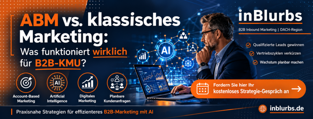 Account Based Marketing, B2B Marketing Strategie, datengetriebene Leadgenerierung Prozesse, personalisierte Content Strategien, qualifizierte Kundenanfragen generieren, moderne Inbound Marketing, Zielkunden Definition B2B, LinkedIn Account Targeting, effektive Conversion Prozesse, Sales Marketing Alignment, inblurbs inbound marketing